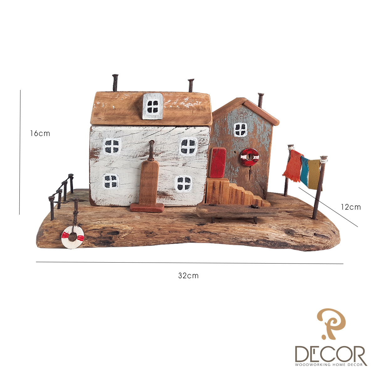 P Decor - Ngôi nhà nhỏ bằng gỗ, gỗ lũa, gỗ ven biển mẫu PM05
